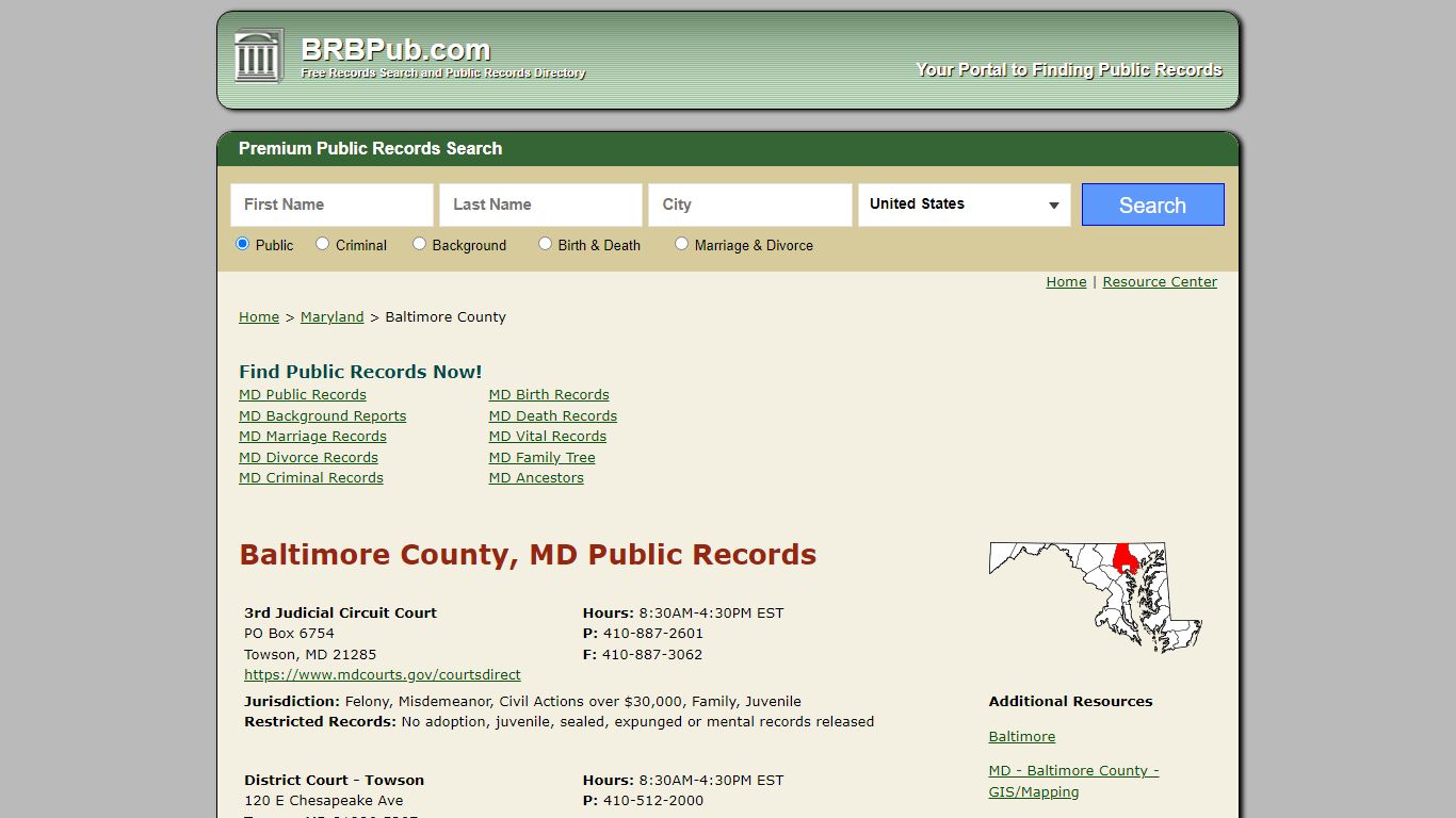Baltimore County Public Records | Search Maryland Government Databases
