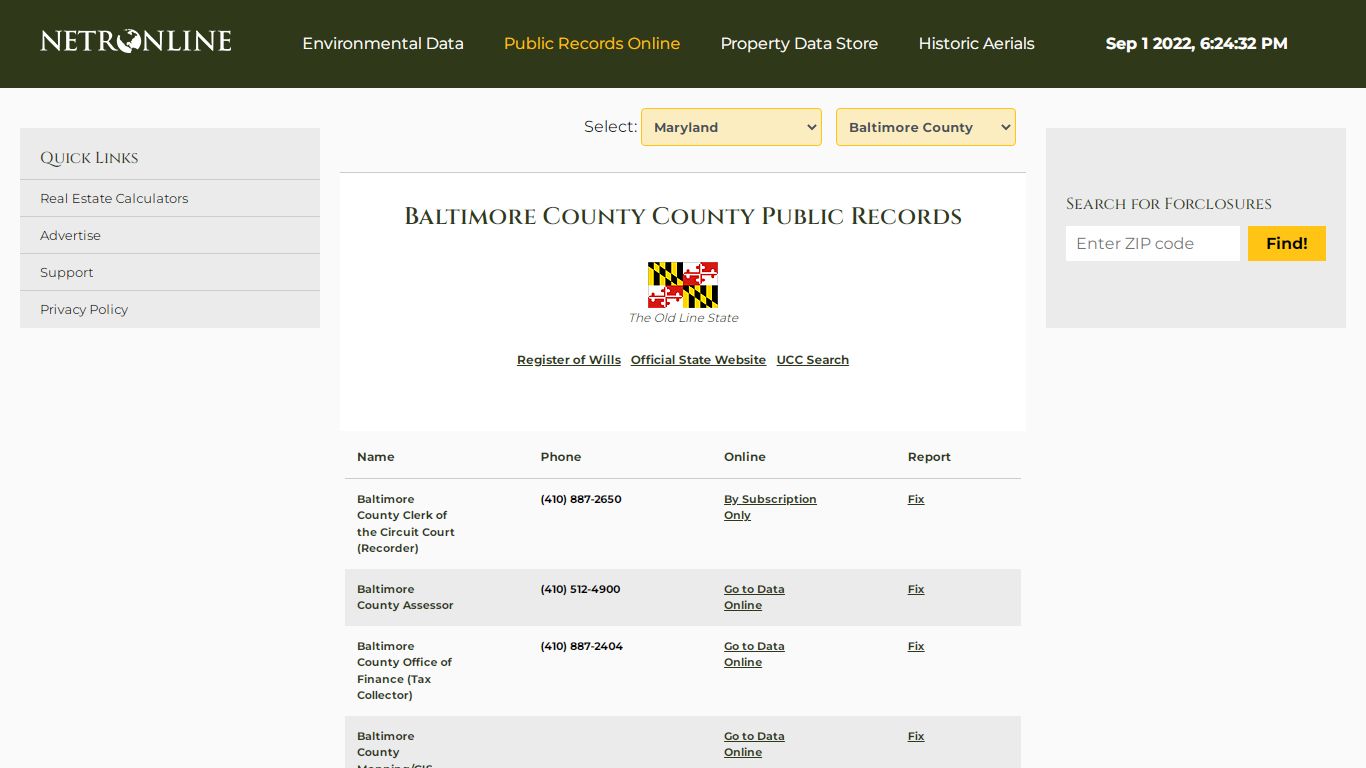 Baltimore County County Public Records - NETROnline.com